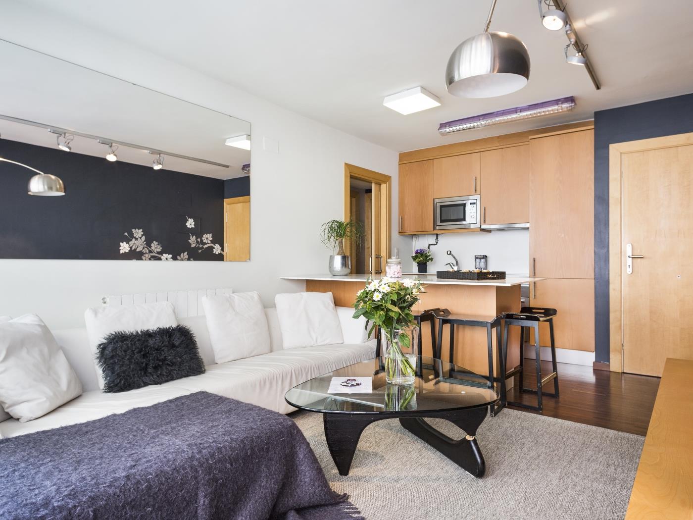 Bright Executive Apartment in the City Center for 4 - My Space Barcelona Apartments